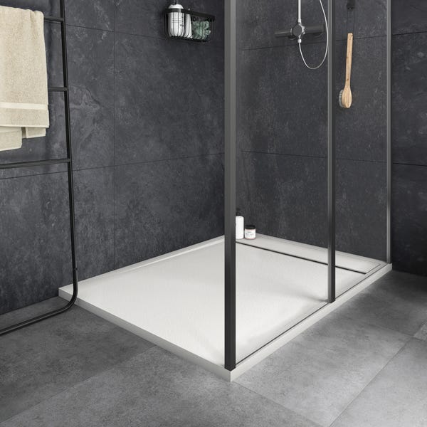 Receveur de douche en Résine avec cadre 90x90 Gris béton