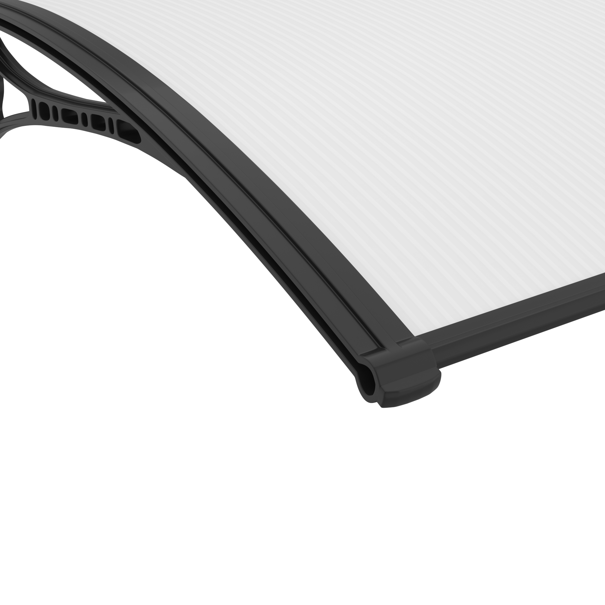 Alpendre em resina preto Artens 100x60 cm - 2