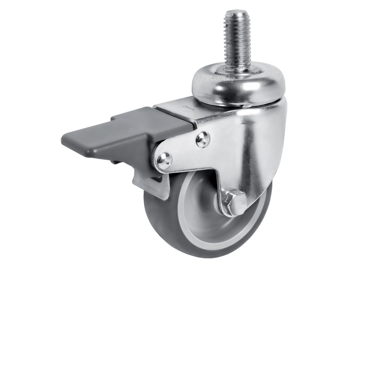 RUOTE (RUOTA) PER MOBILI, CARRELLI ECC. GOMMATE GRIGIE MISURE E MODELLI VARI EBa