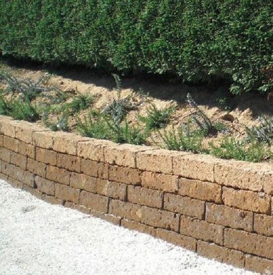 50 Mattoni di tufo chiaro 37x11x11cm blocchi per ornamento aiuole e giardino 