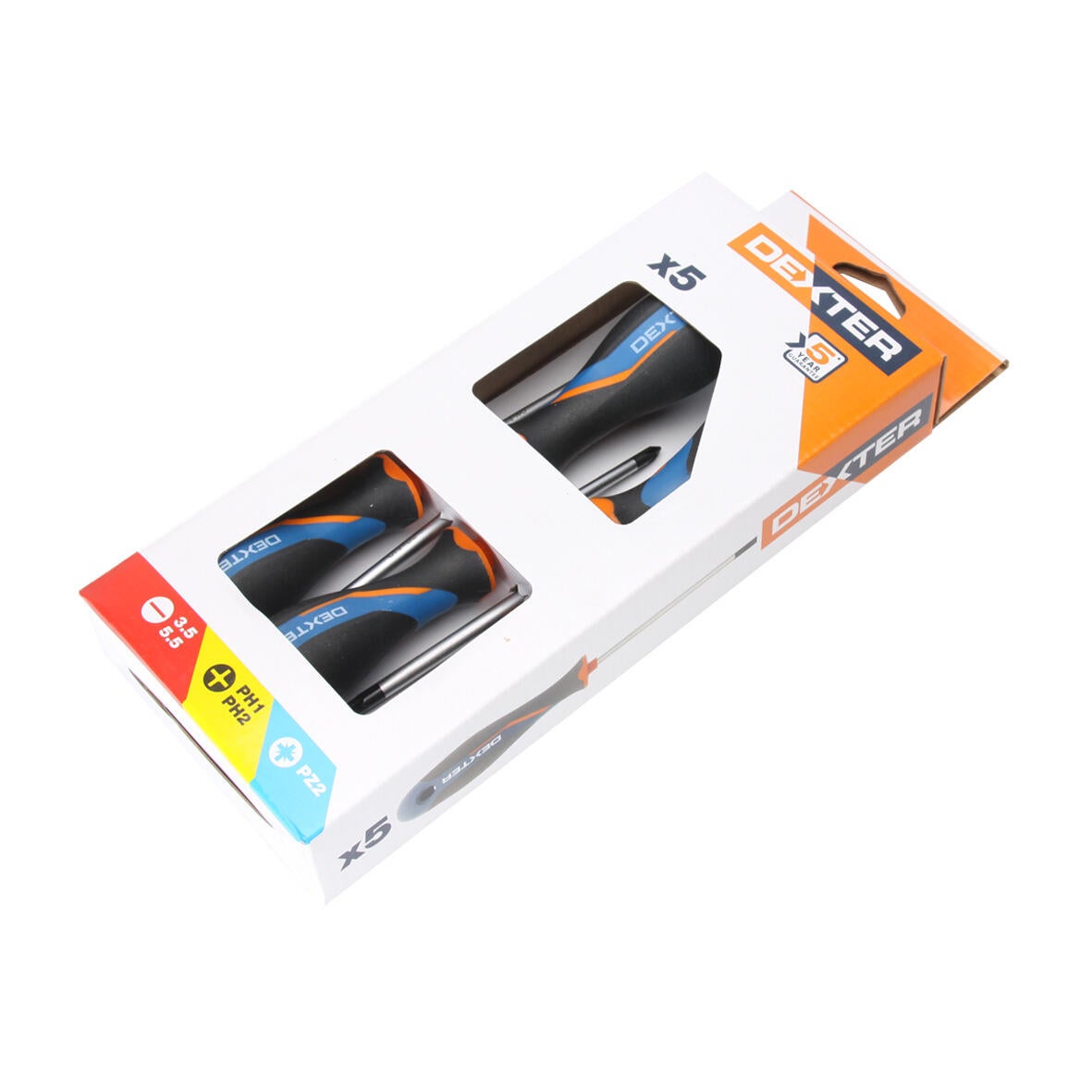 Lot de 5 tournevis ph ou pz ou sl DEXTER - 2