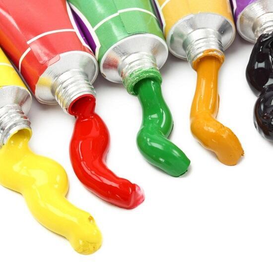 Kit Completo Colori Acrilici Aottom 24 Tubetti + 5 Pennelli + 2 Tele + Tavolozza - Per Artisti E Principianti - 5