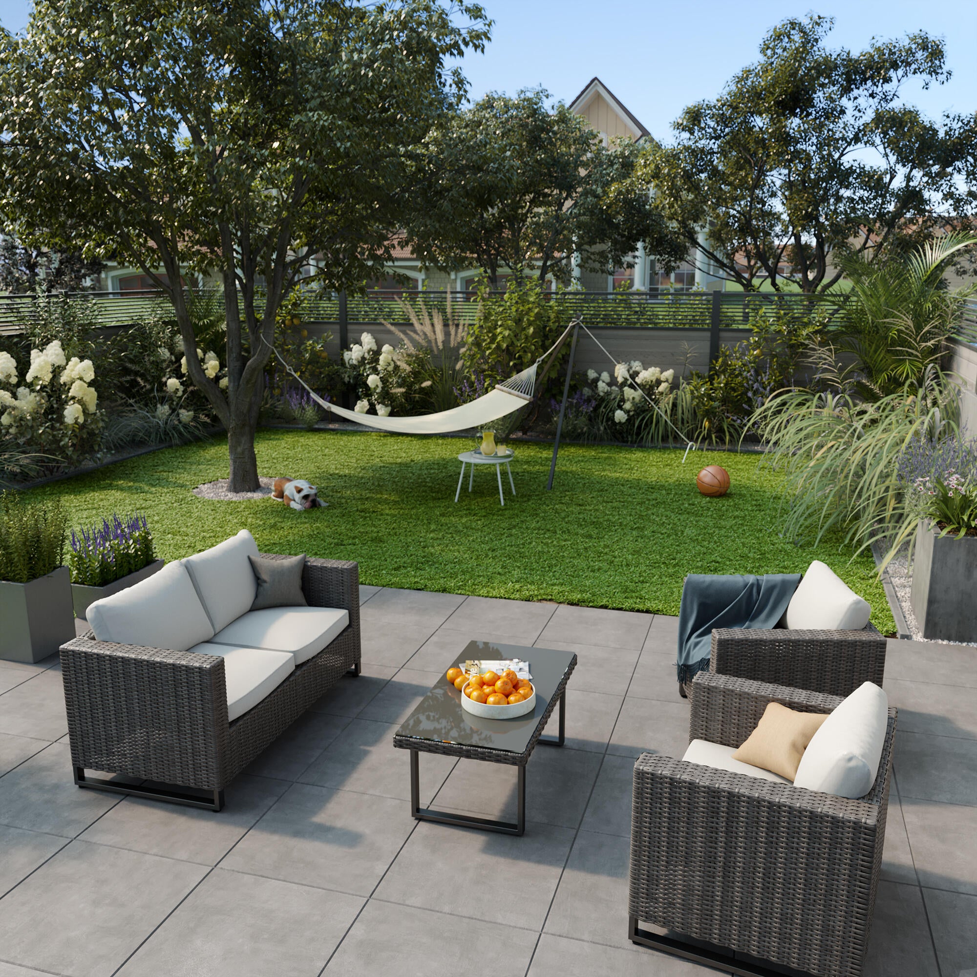 Table de jardin basse NATERIAL Noa rectangulaire gris anthracite - 2