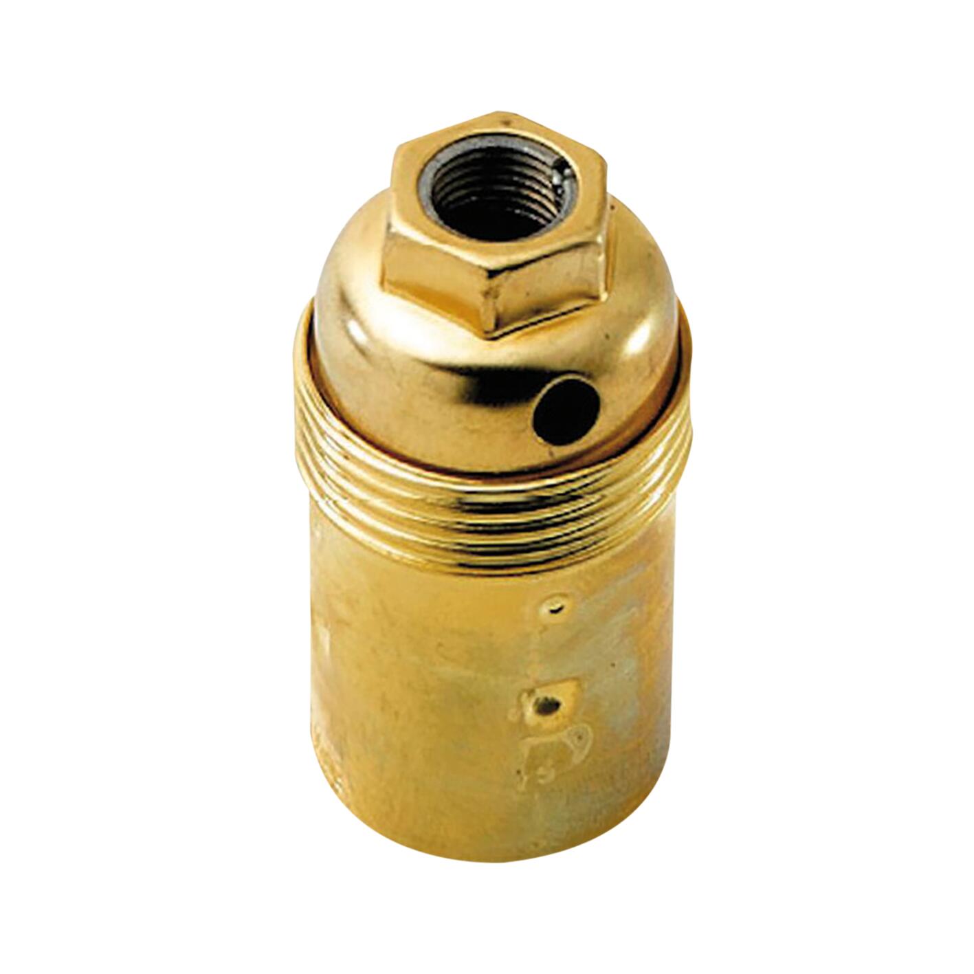 Poly Pool Portalampada E14 Con 2 Ghiere, Colore Oro, Per Lampadine A Vite, Materiale Elettrico Civile