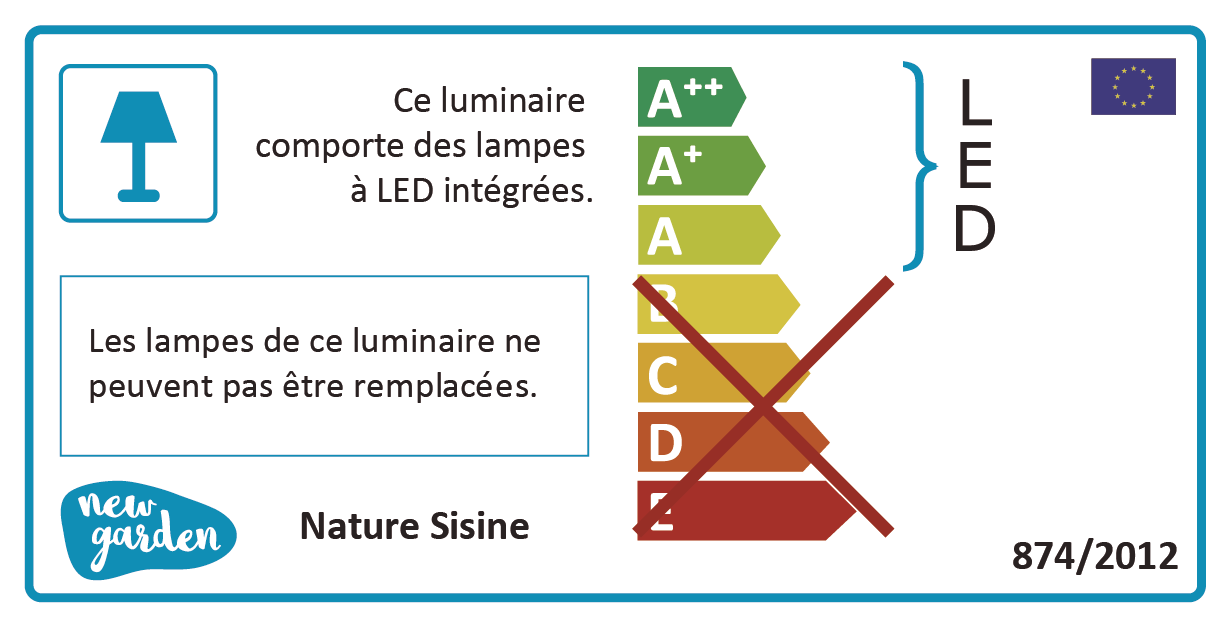 Suspension extérieure rechargeable USB LED 900 Lm nature Sisine NEWGARDEN - 5