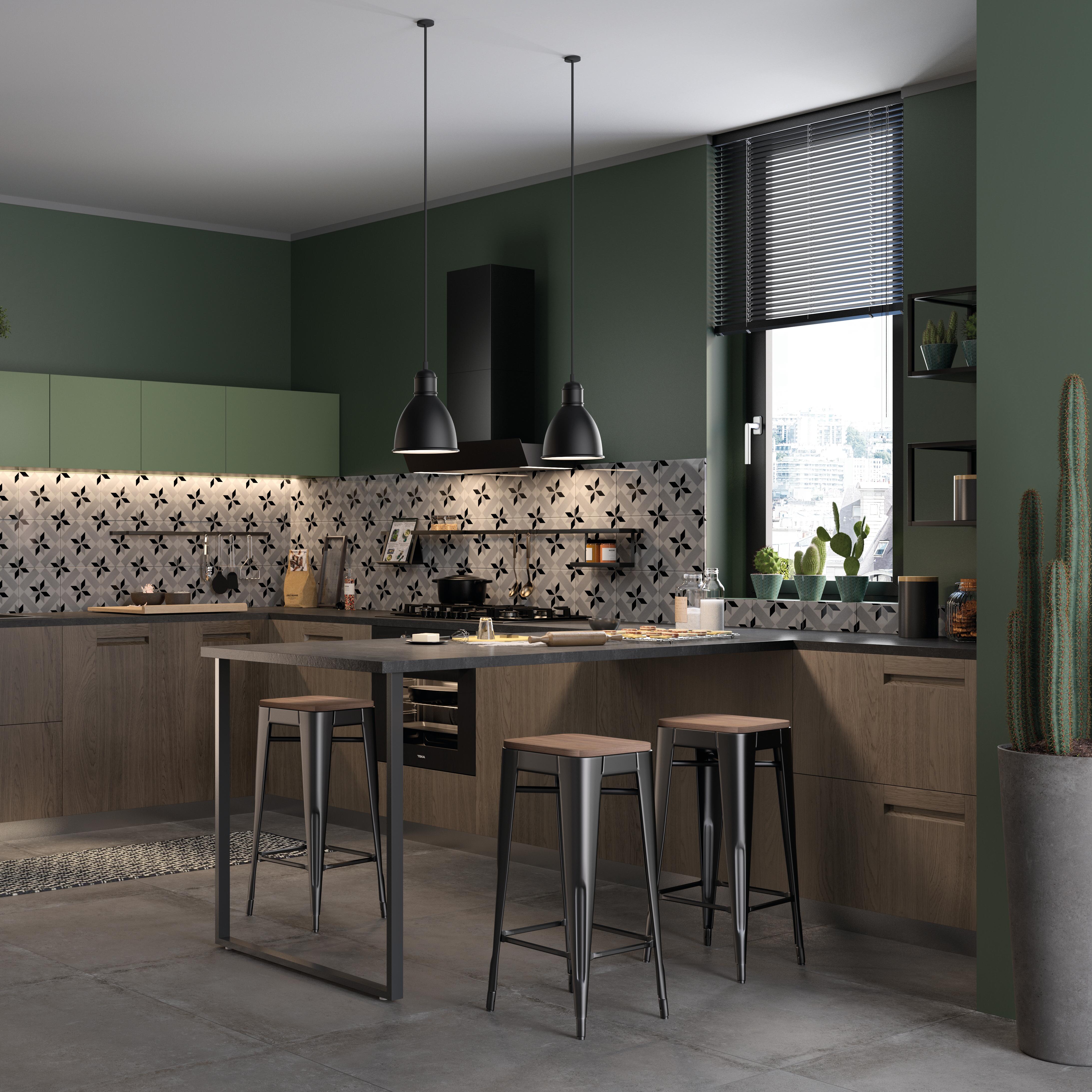 Piastrella da pavimento e rivestimento interno in gres porcellanato 20 x 20 cm non rettificato smaltato grigio, bianco e nero opaco Patrimony R9 traffico intenso (pei 4/5) Sp. 7.4 mm 1.59 mq - 3