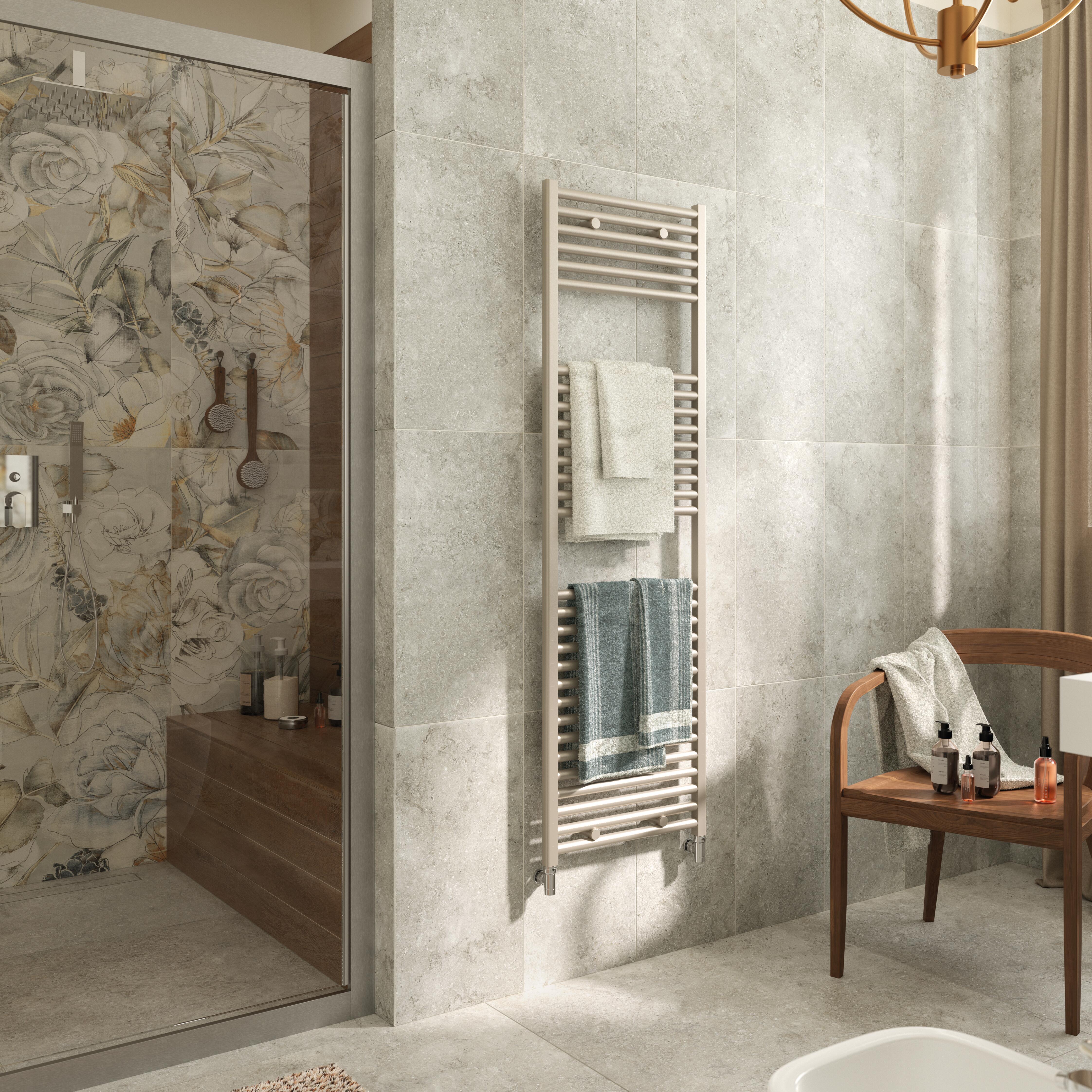 Piastrella da pavimento e rivestimento interno 61 x 122.2 cm Sp. 9 mm rettificato Universal Mirabel in gres porcellanato bianco e beige e grigio opaco traffico medio (pei 2/5) R9 1.49 mq - 3