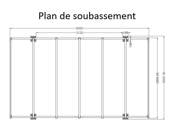 Carport aluminium HABRITA 1 voiture, 14.7 m² - 9