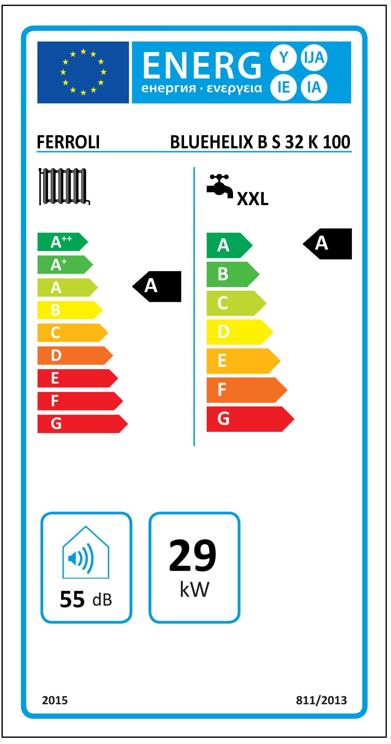 Caldaia a gas metano a condensazione 29 Kw FERROLI Bluehelix 100 l Ad accumulo - 2
