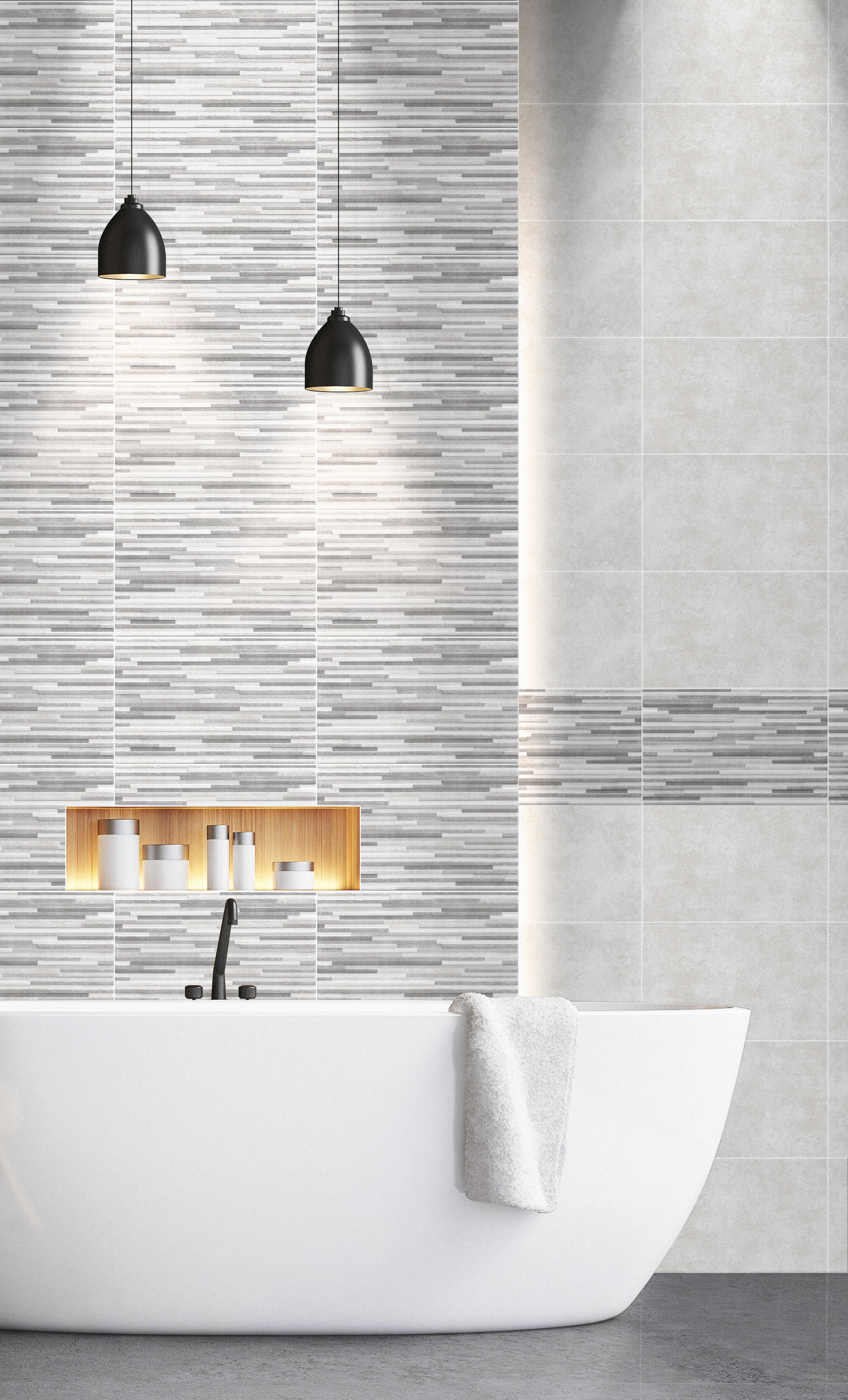 Piastrella da rivestimento interno in maiolica 25 x 40 cm smaltato grigio opaco Boston traffico medio forte (pei 3/5) Sp. 6.1 mm 2 mq - 3