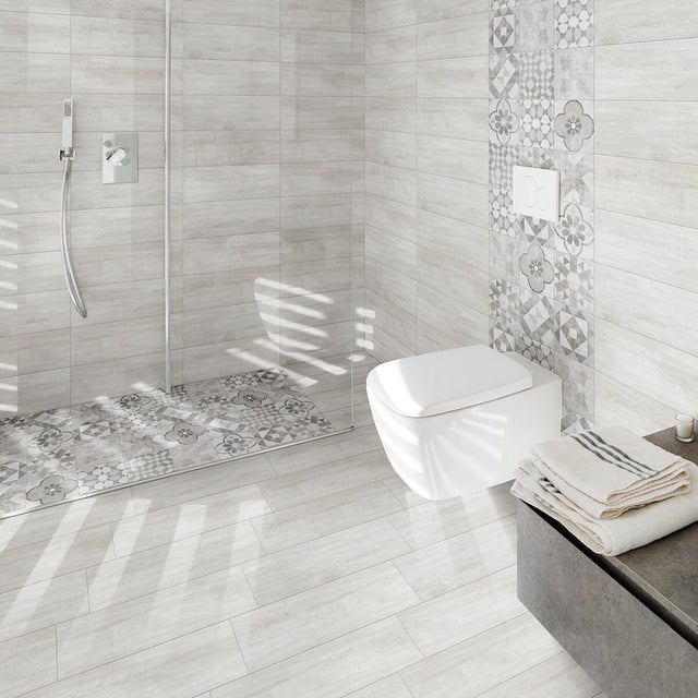 Piastrella da pavimento e rivestimento interno in gres porcellanato 20 x 60.4 cm non rettificato smaltato avorio opaco Oural traffico intenso (pei 4/5) Sp. 8.2 mm 1.24 mq