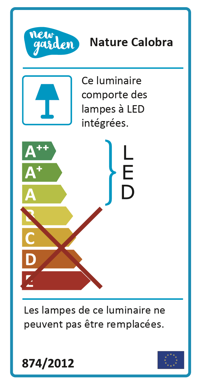 Suspension extérieure rechargeable USB LED 900 Lm nature Calobra NEWGARDEN - 4