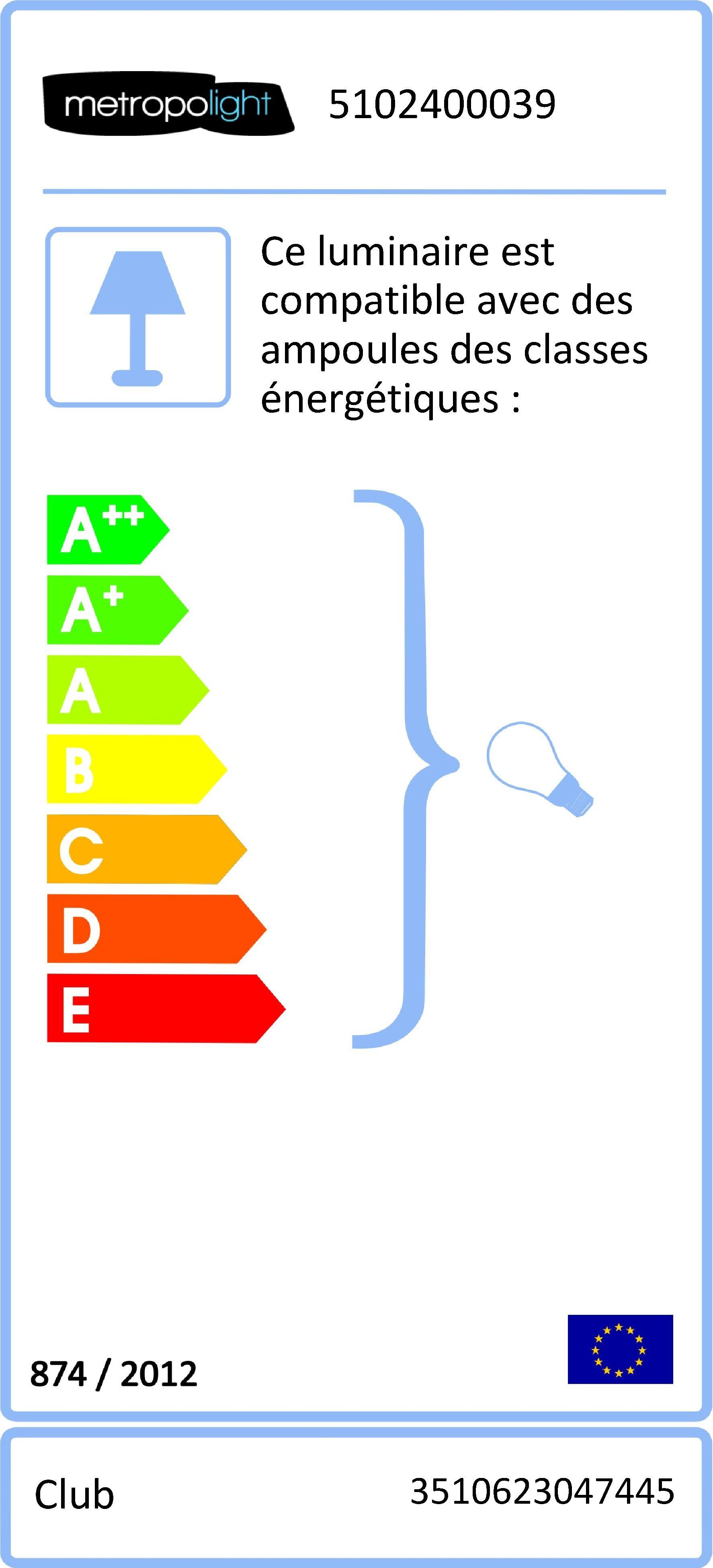Lampadaire Club, acier, noir,  H.170.5 cm, E27 - 3