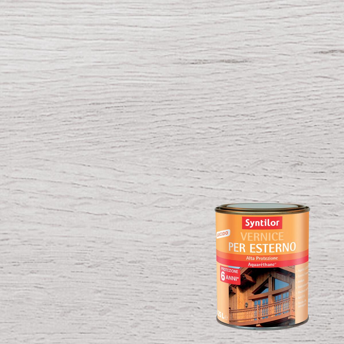 Vernice per legno da esterno SYNTILOR Alta Protezione Aquaréthane bianco lucido 0.25 lt, 6 anni di protezione. - 3