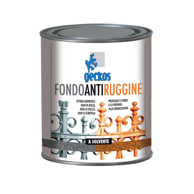 Fondo antiruggine per interno ed esterno GECKOS con solvente per ferro 0.5 L