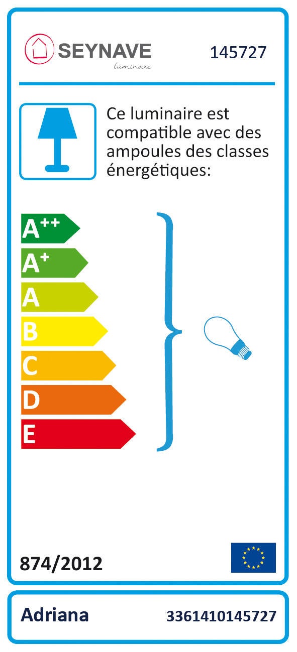 Suspension Adriana fer, nickel, l.83 cm, G9 - 2