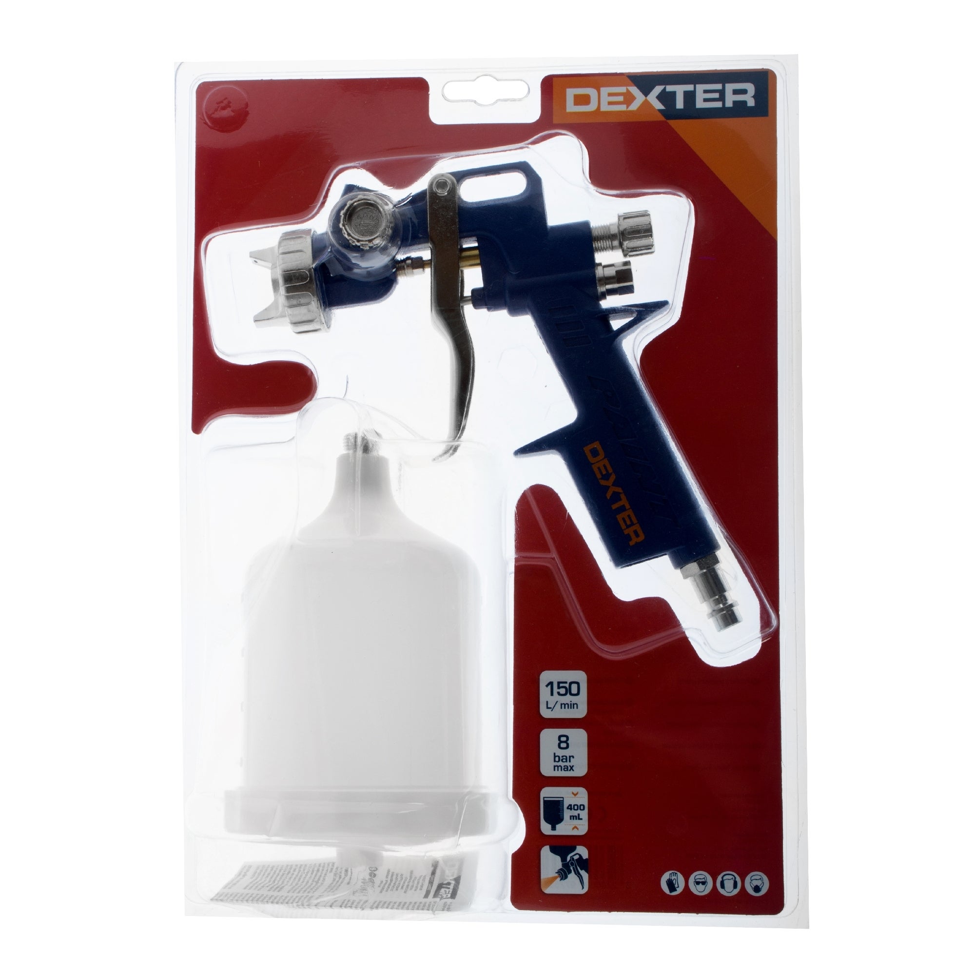 Pistola de pintura pneumática spray com depósito superior máx. 8 bar Dexter - 6