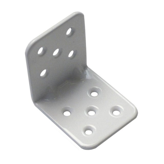 Piastra angolare STANDERS in acciaio zincato bianco L 45 x H 40 X Sp 2.5 mm