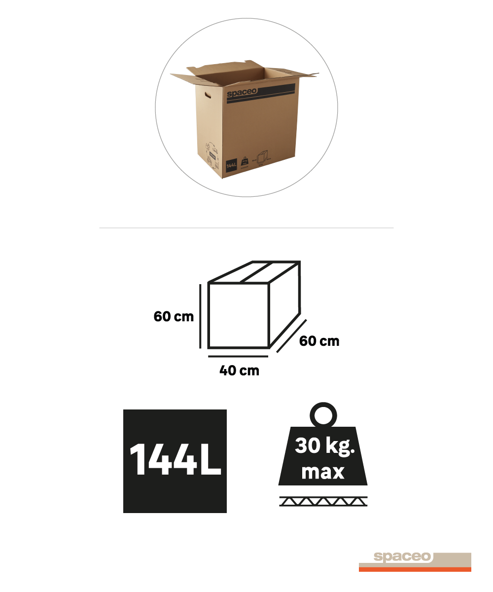 Caixa de cartão SPACEO 60X40X60CM 144L - 10