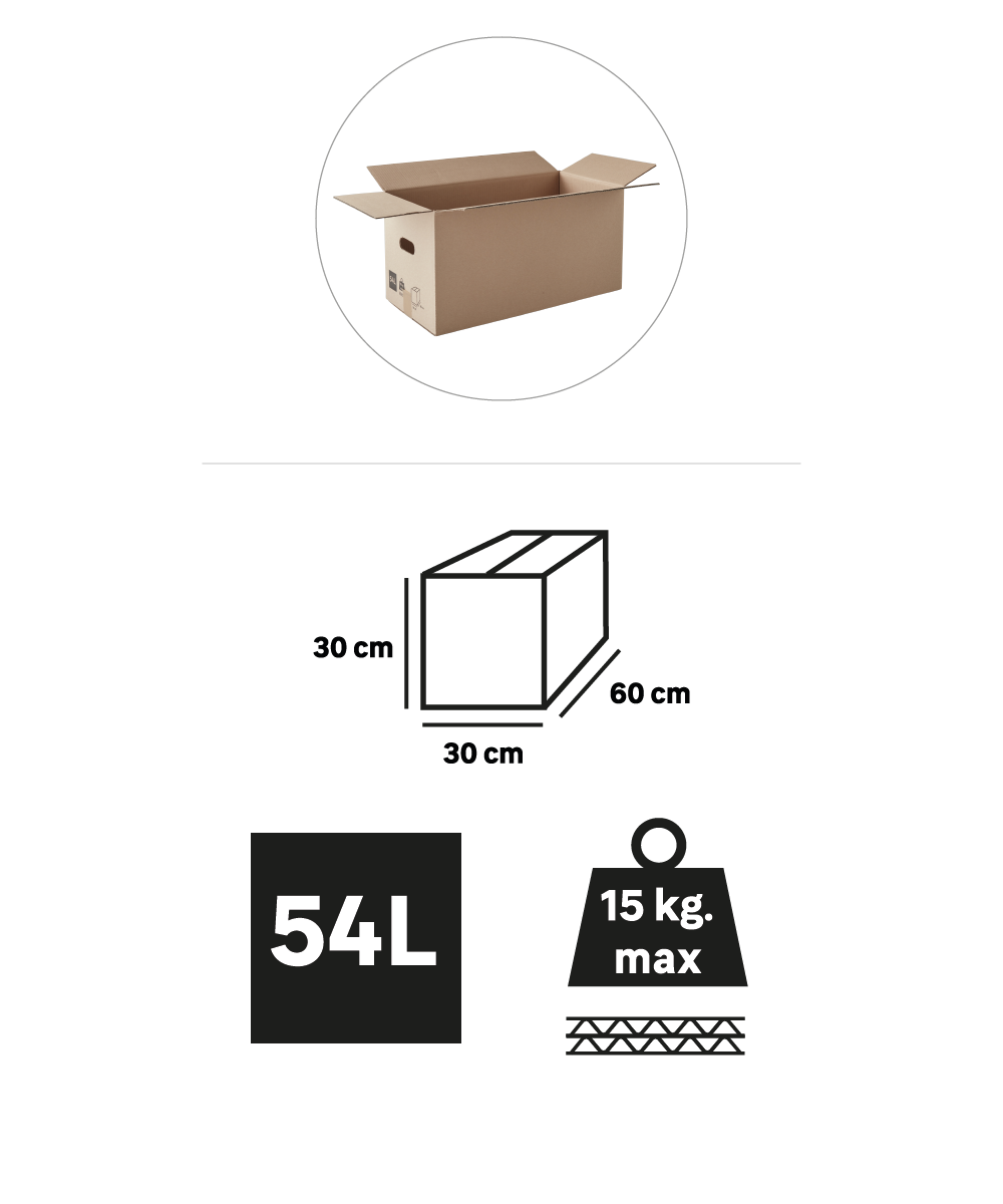 Caixa de cartão 60X30X30CM 54L - 10