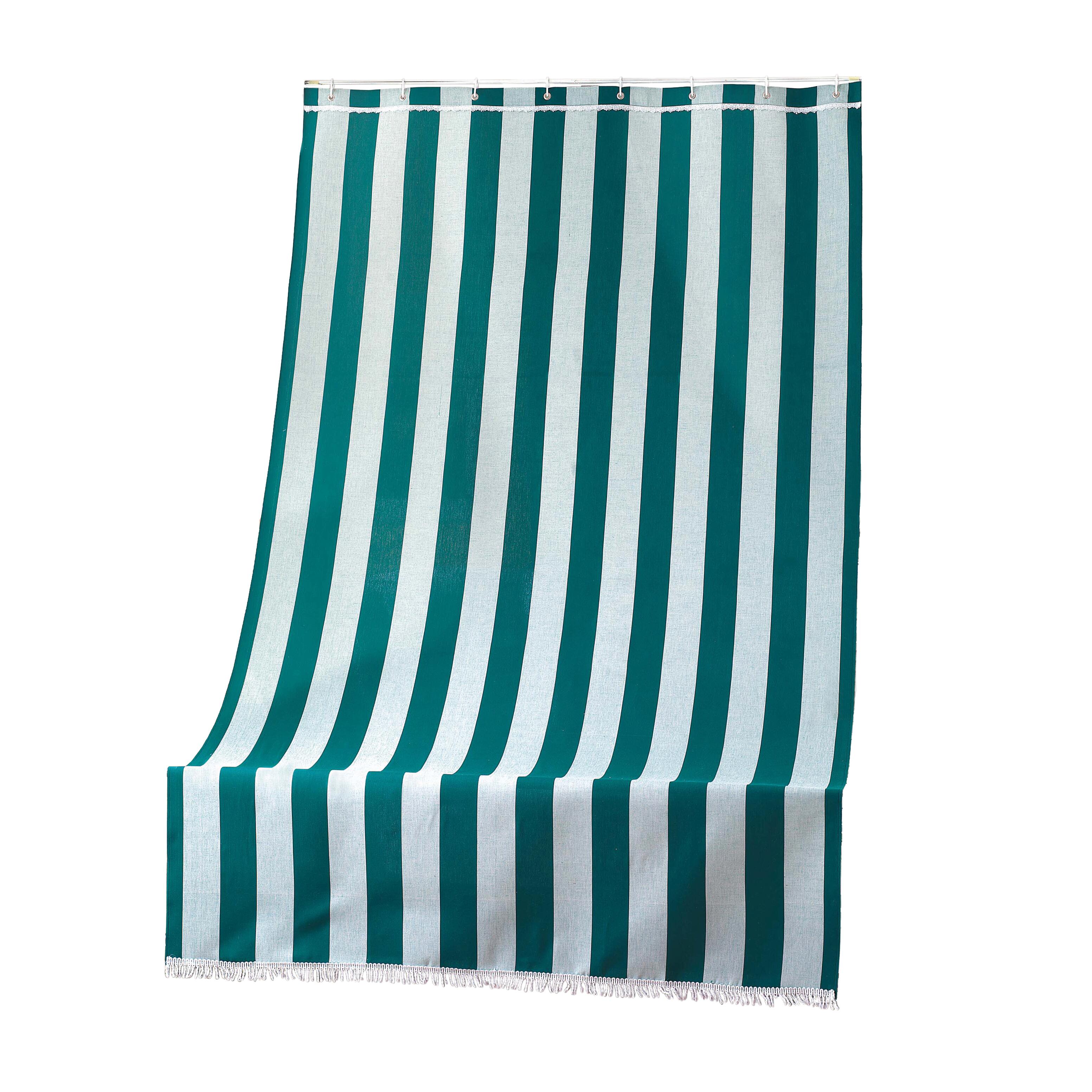 Tenda Sole Caraibi verde e bianco, occhiello 140x300 cm - 2