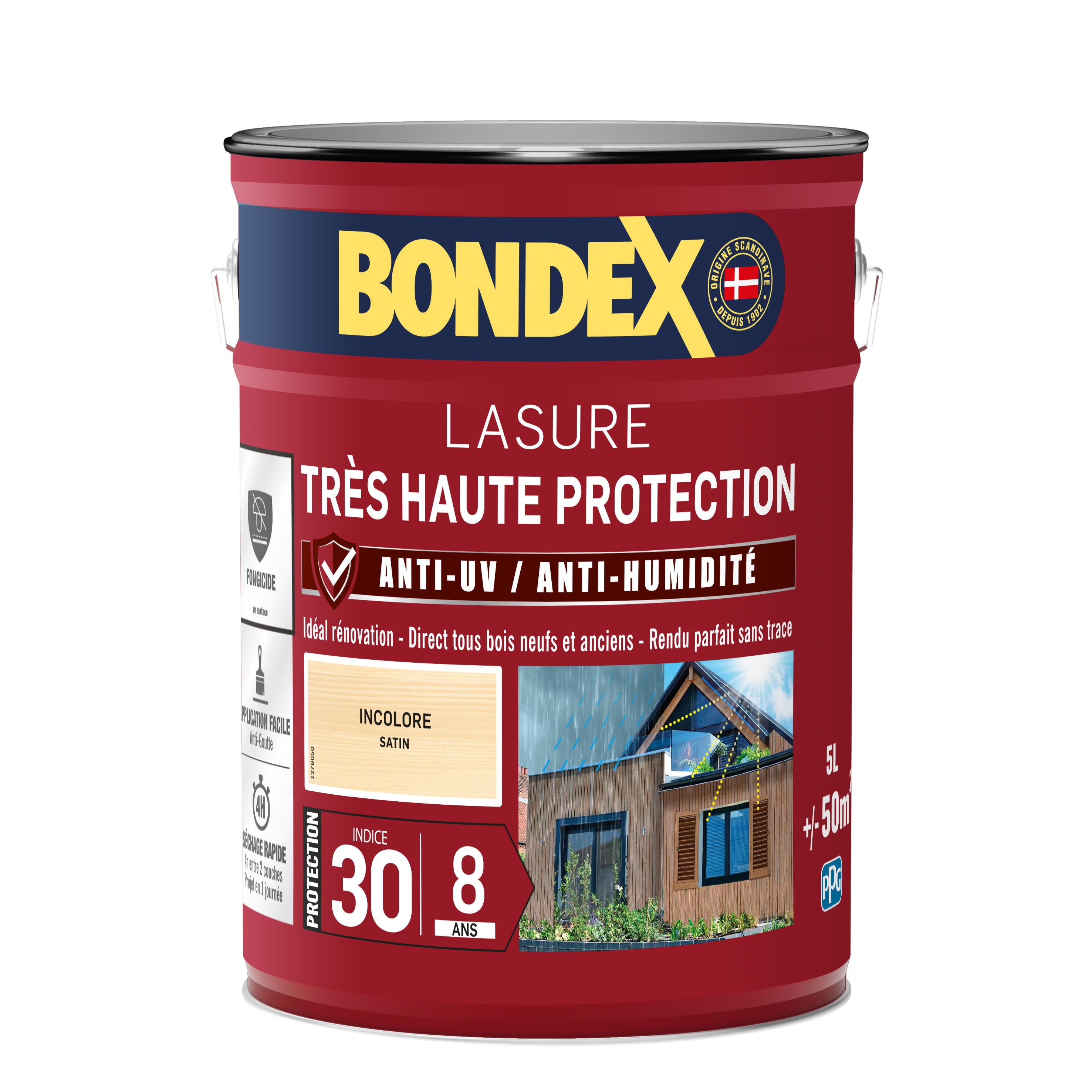 Lasure très haute protection 8 ans incolore 5 L - BONDEX - 4