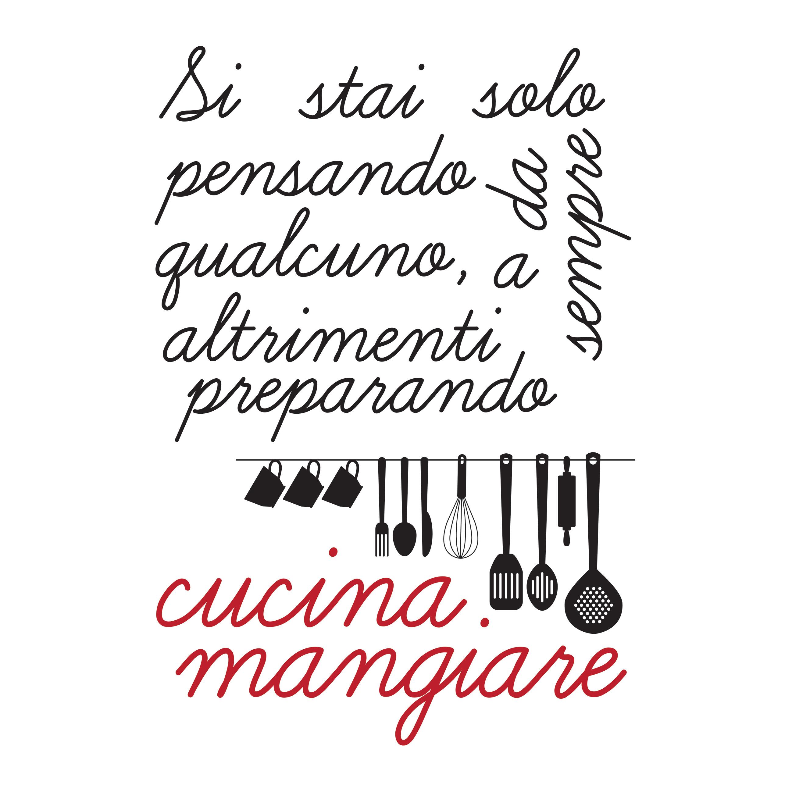 Sticker Words Up - Si cucina sempre 47.5x70 cm Multicolore - 2