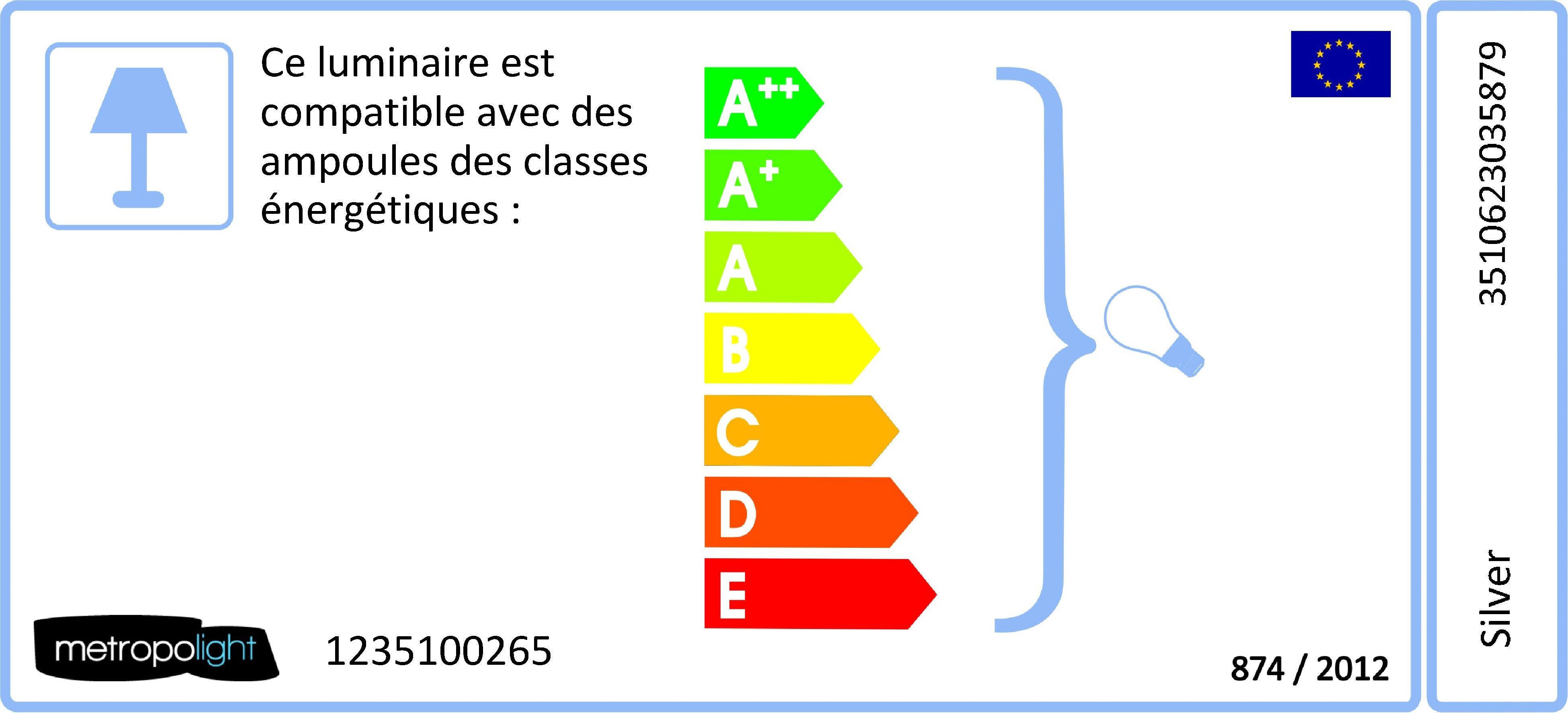 Suspension Silver, polyester, blanc, Diam.48 cm, E27 - 7