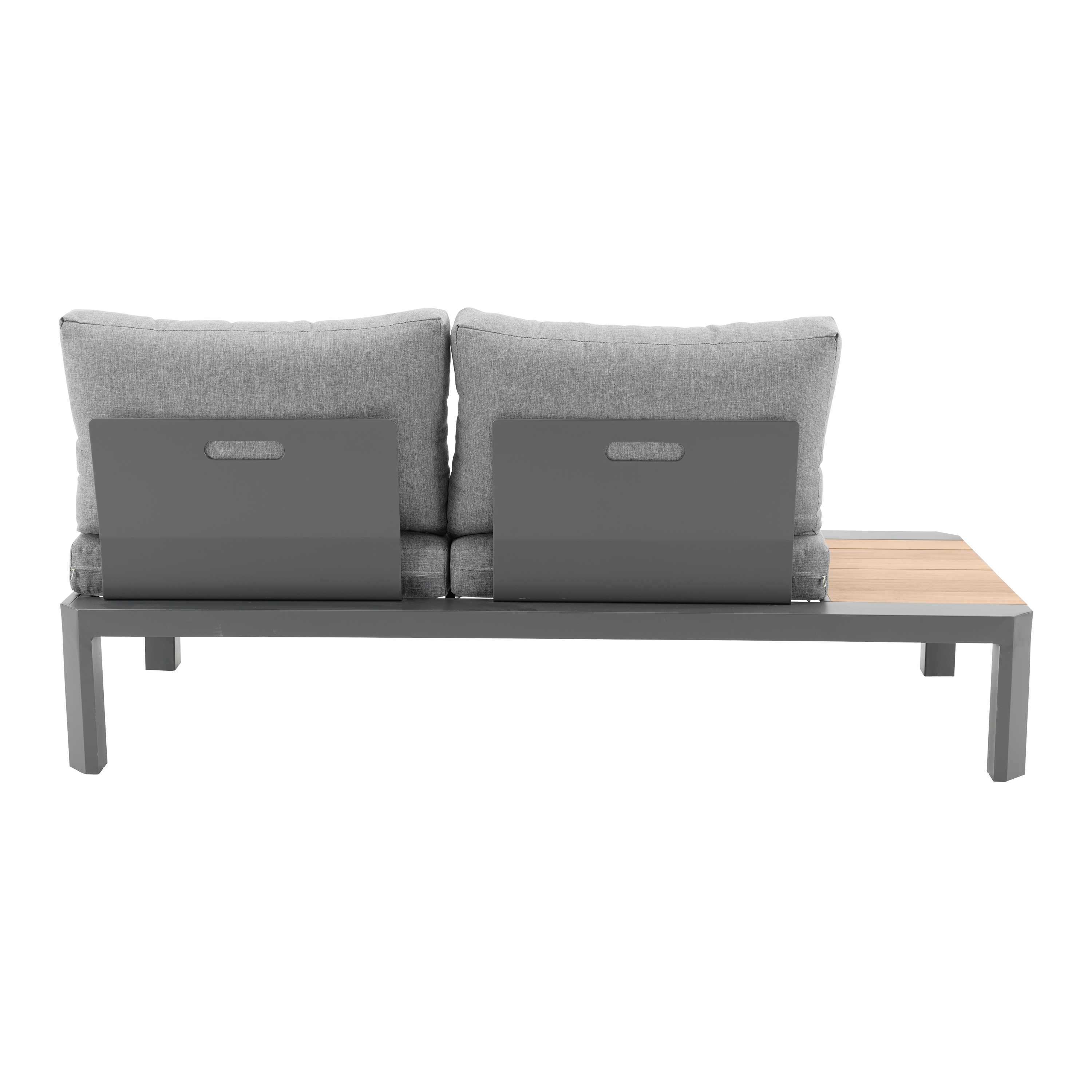 Salotto da giardino angolare per 5 persone marrone Bali NATERIAL con cuscini in poliestere grigio - 10