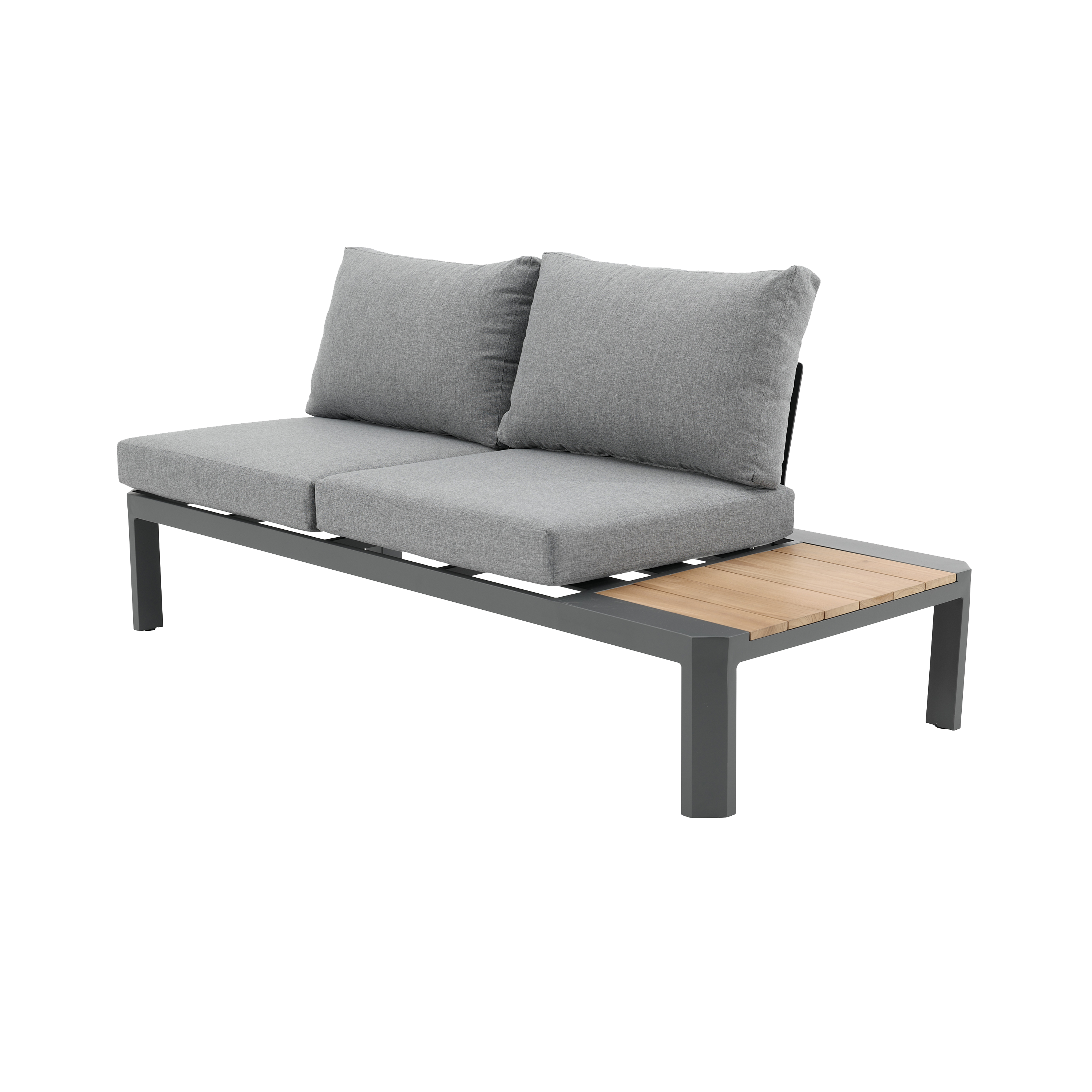 Salotto da giardino angolare per 5 persone marrone Bali NATERIAL con cuscini in poliestere grigio - 11