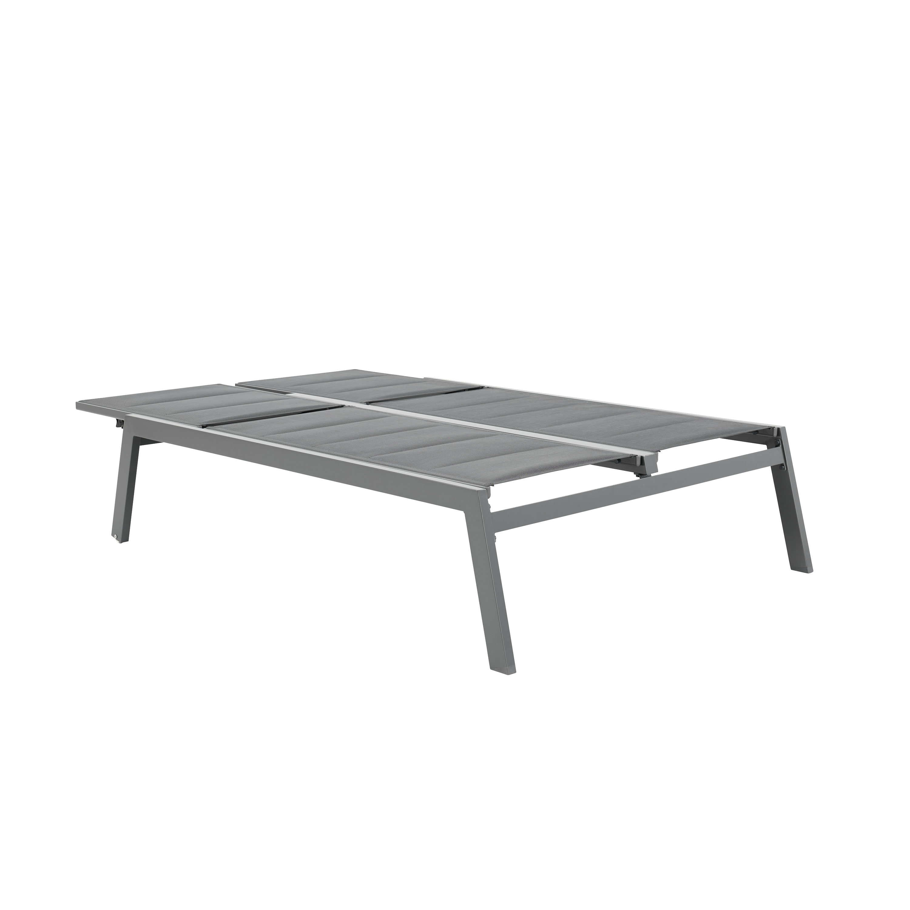 Lettino doppio senza cuscino Isboa NATERIAL in alluminio grigio e seduta grigio - 13
