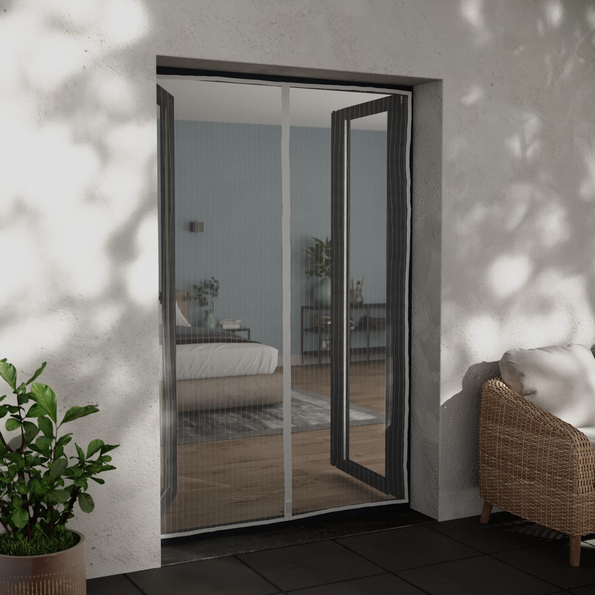 Tenda zanzariera magnetica A per porta e portafinestra L 150 x H 230 cm bianco - 3