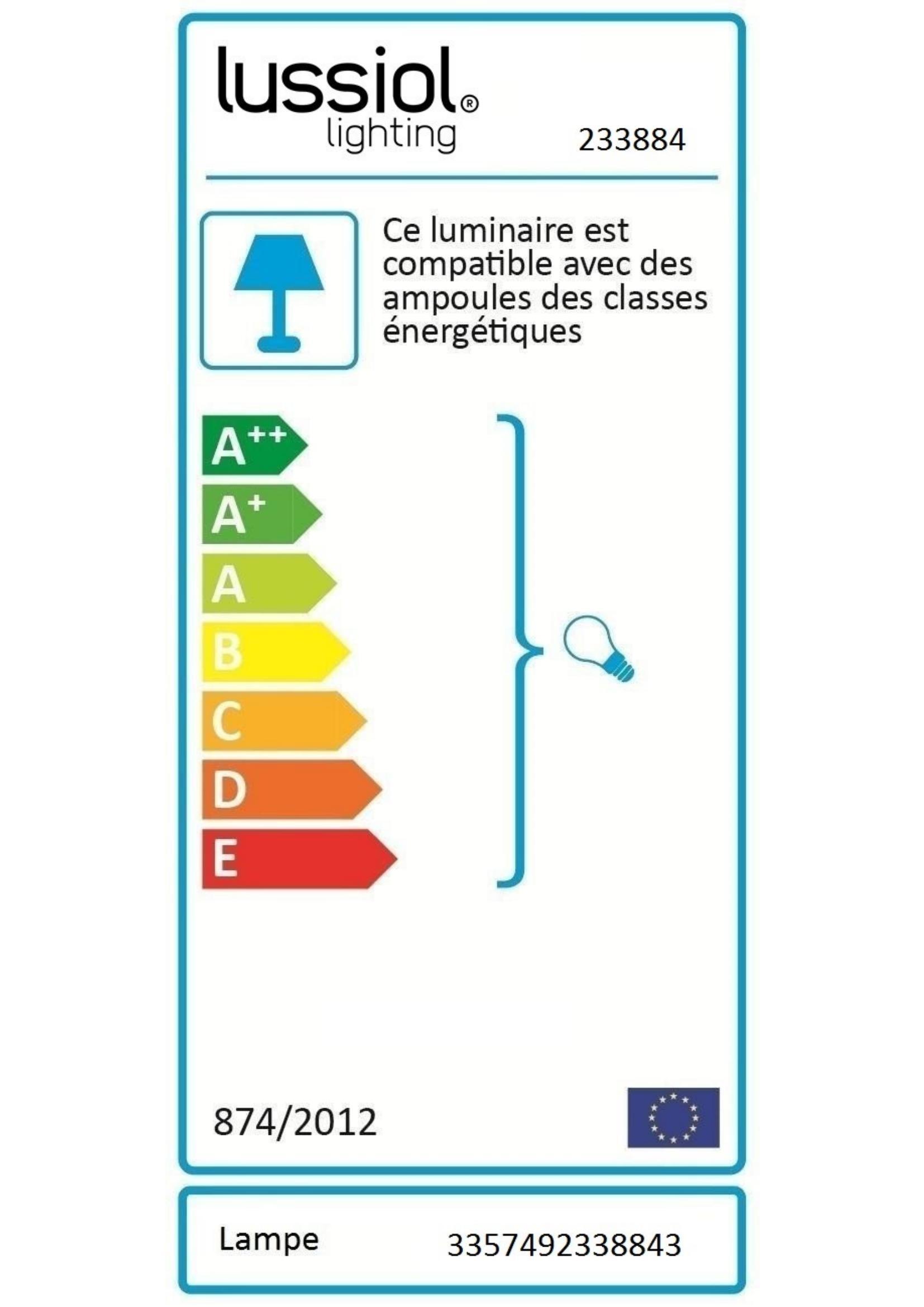 Lampe Erika, coton, noir, H.61.5 cm, E27 - 5