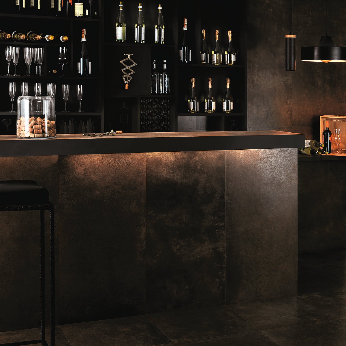 Piastrella da pavimento e rivestimento interno in gres porcellanato 60 x 120 cm rettificato bronzo opaco Metal Now traffico intenso (pei 4/5) Sp. 10 mm 1.44 mq - 2