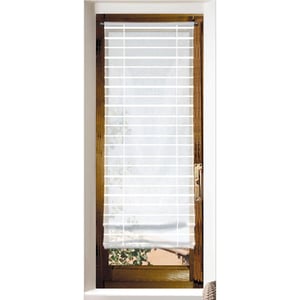 Tende Shabby Chic In Lino Semitrasparente - Coppia 2 Pezzi, Misura 60x240 Cm