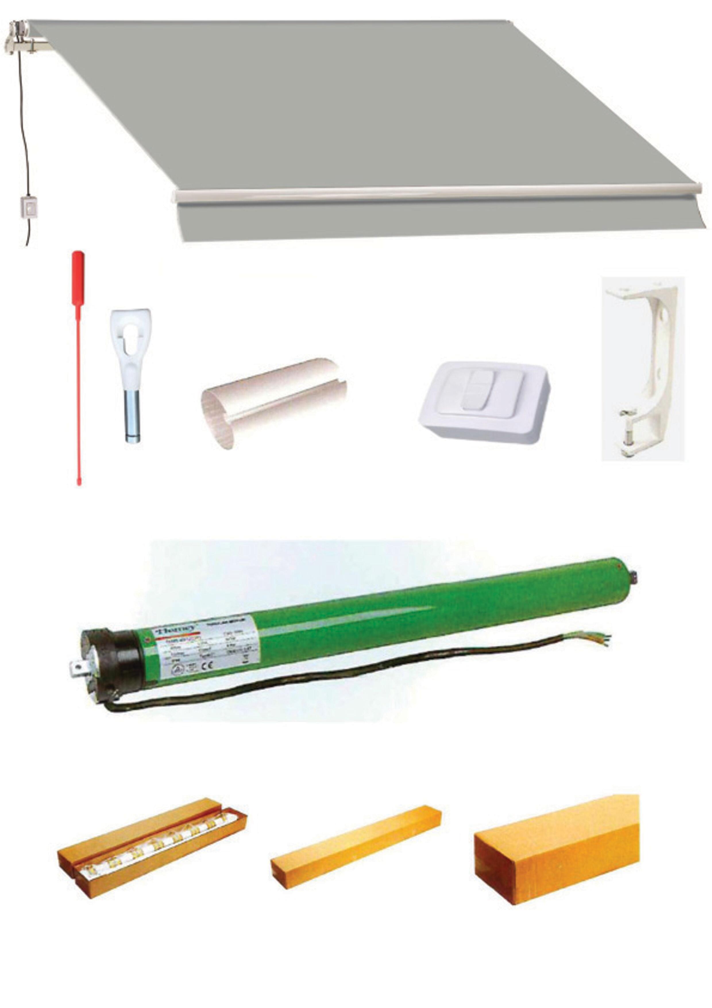 Tenda da sole a bracci estensibili, L 2.95 x 2 m, motorizzato, in poliestere, T137M - 2
