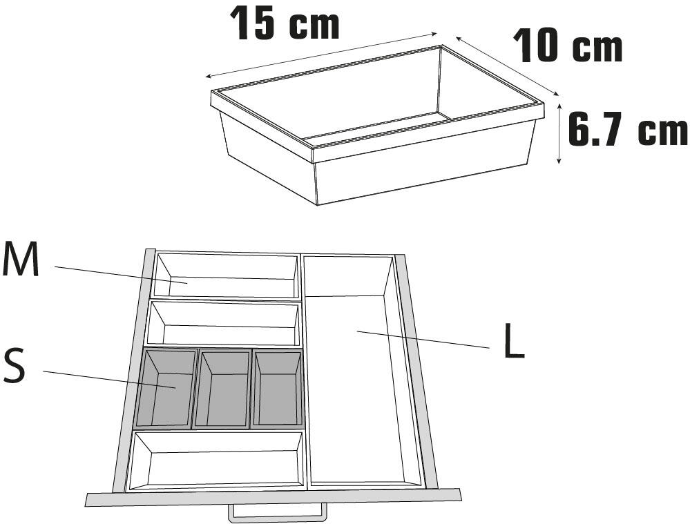 Organiseur de tiroir S 15 x 10 x 6,7 cm gris DELINIA ID - 5
