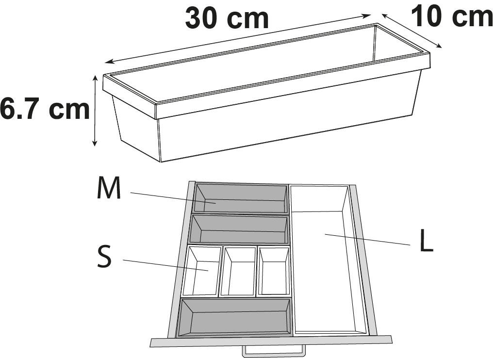 Porta utensílios Delinia 30X10X6.7 cm cinza escuro - 3