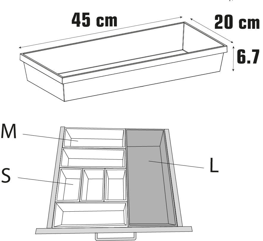 Porta utensílios Delinia 45X20X6.7 cm cinza escuro - 3