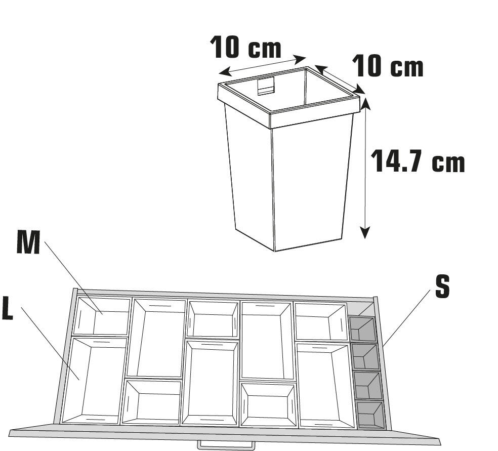 Organiseur pour barre de crédence 10 x 10 x 14,7 cm gris DELINIA ID - 7