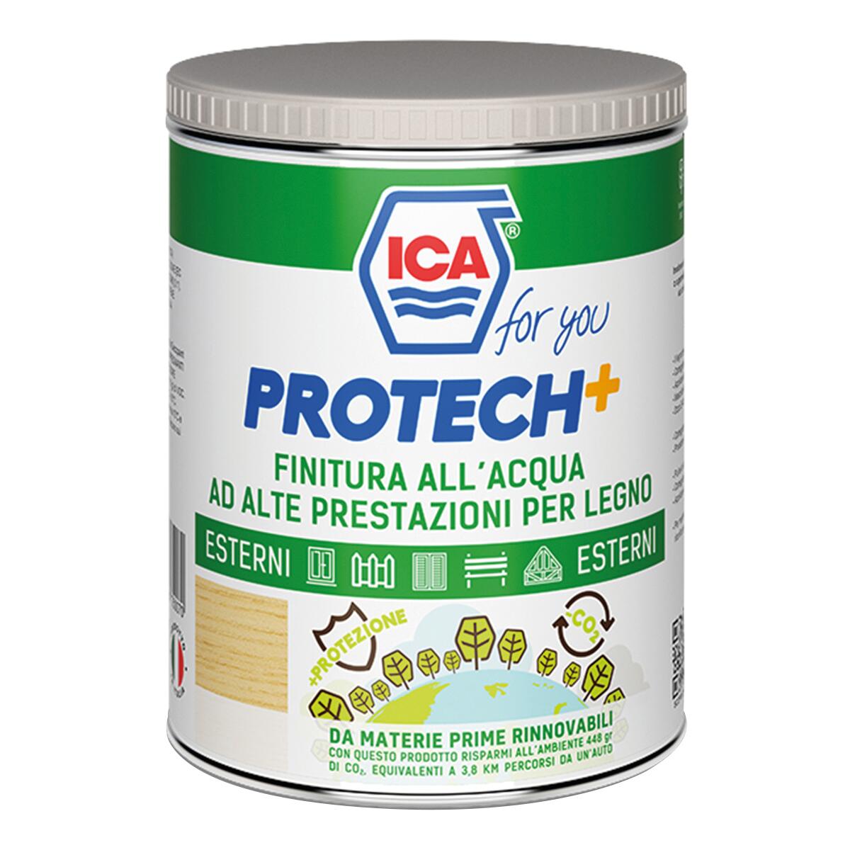 Vernice per legno da esterno a base acqua ICA FOR YOU PROTECH+ incolore semi-lucido 0.75 lt, 14 anni di protezione. - 7