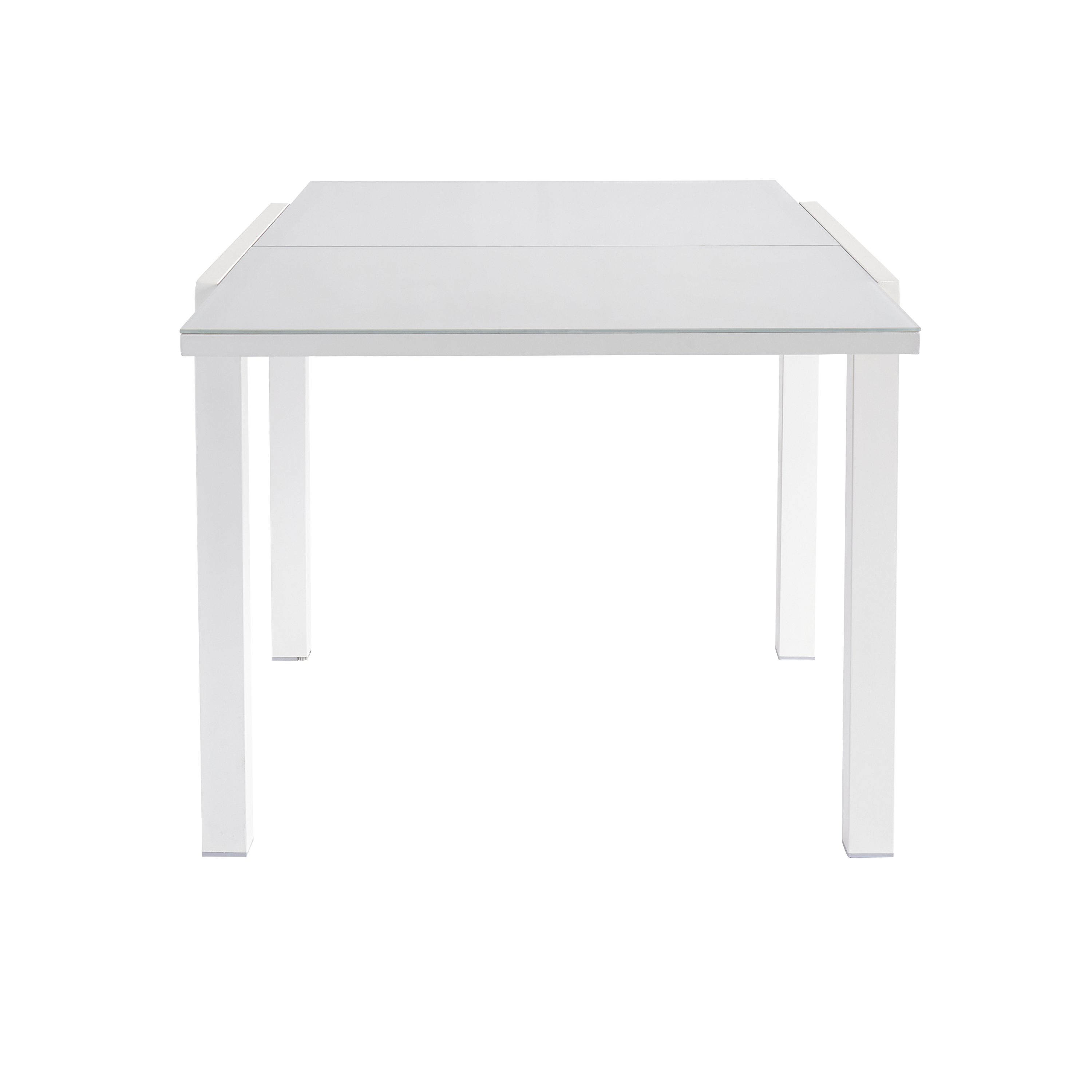 Tavolo da giardino allungabile Lyra II NATERIAL in alluminio bianco con piano in vetro  per 6 persone 90/160x90cm - 6