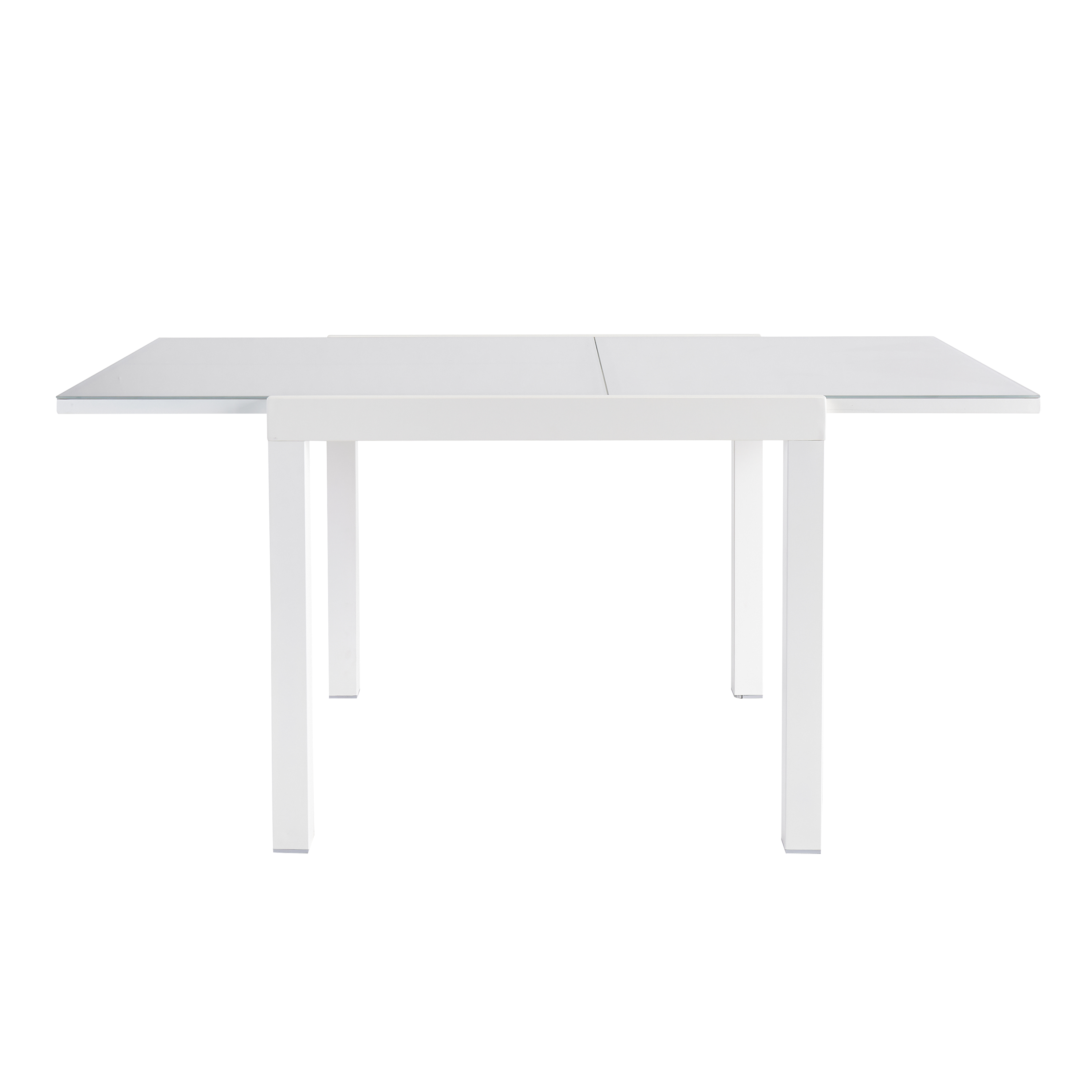 Tavolo da giardino allungabile Lyra II NATERIAL in alluminio bianco con piano in vetro  per 6 persone 90/160x90cm - 7