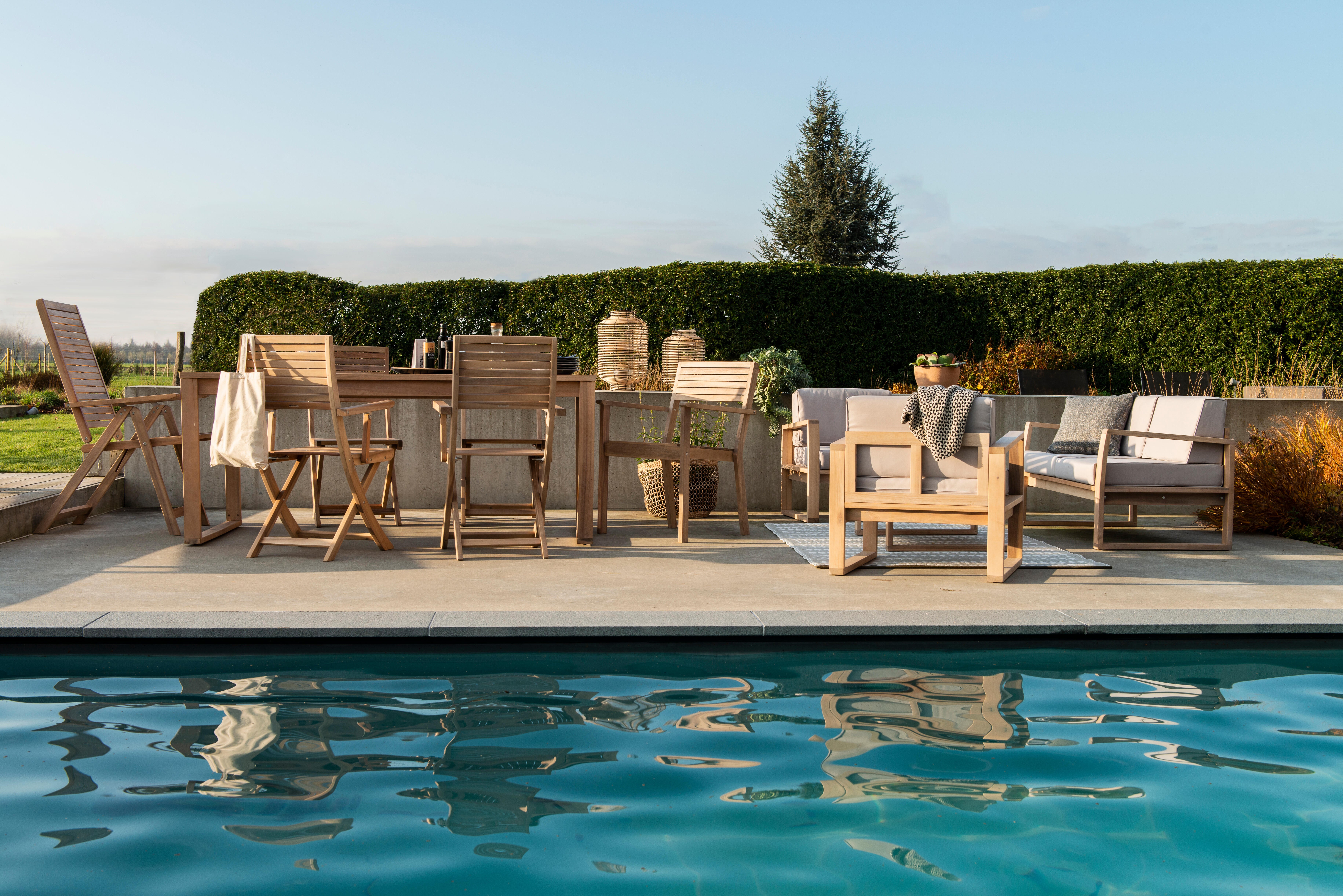 Conjunto jardim relax sofá e mesa Acácia Solaris Naterial - 4