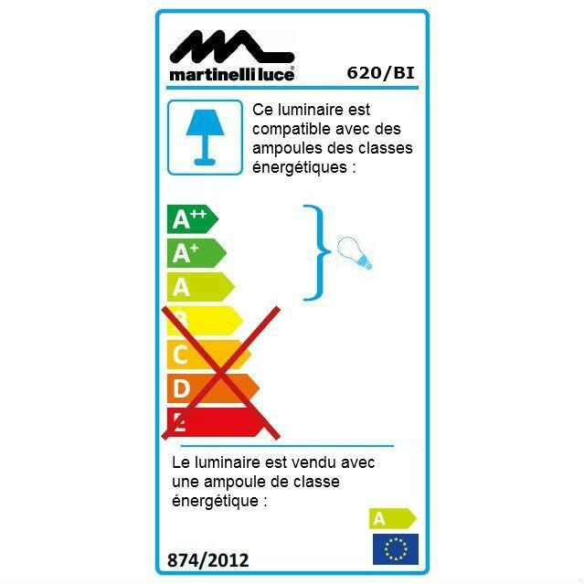 Lampe, design, métal blanc Pipistrello d55 - 2
