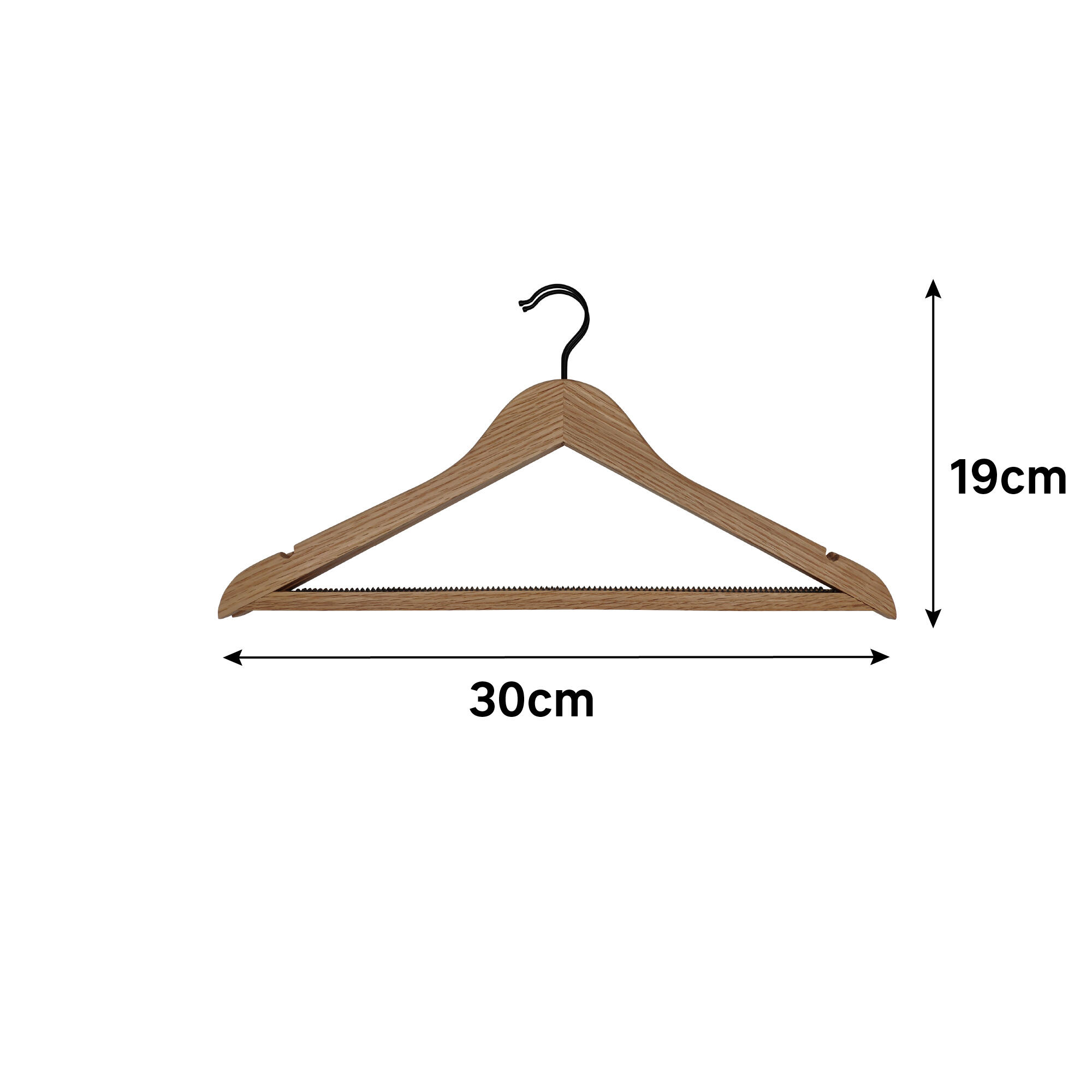 Lot de 2 cintres SPACEO bois beige, H.23 x l.44.5 x Ep.2.4 cm - 4