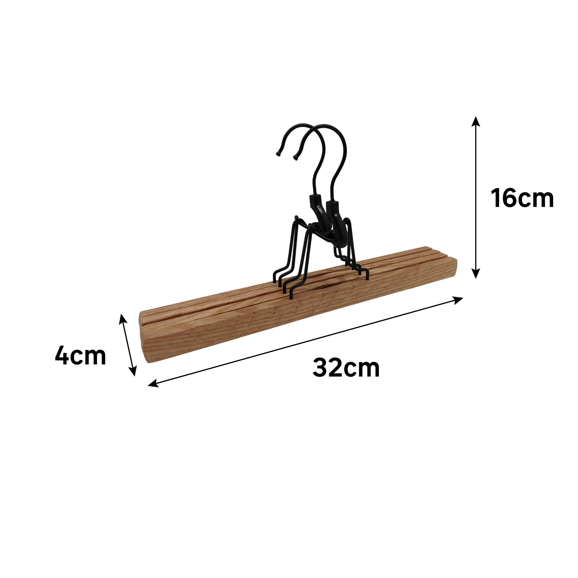 Cintre bois naturel, H.16 x l.32 x P.4 cm - 3