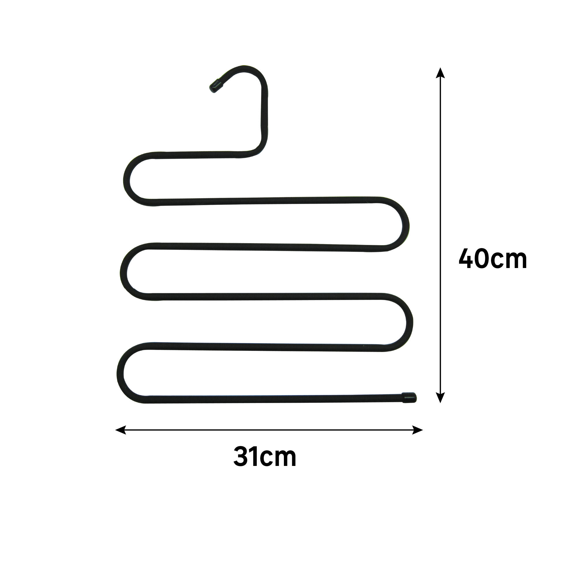 Cintre porte-pantalons métal noir, H.40 x l.31 x P.0.8 cm - 3