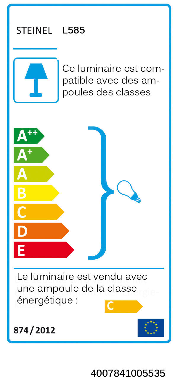 Applique avec détecteur de mouvement E27, noir, L 585 S, STEINEL - 4