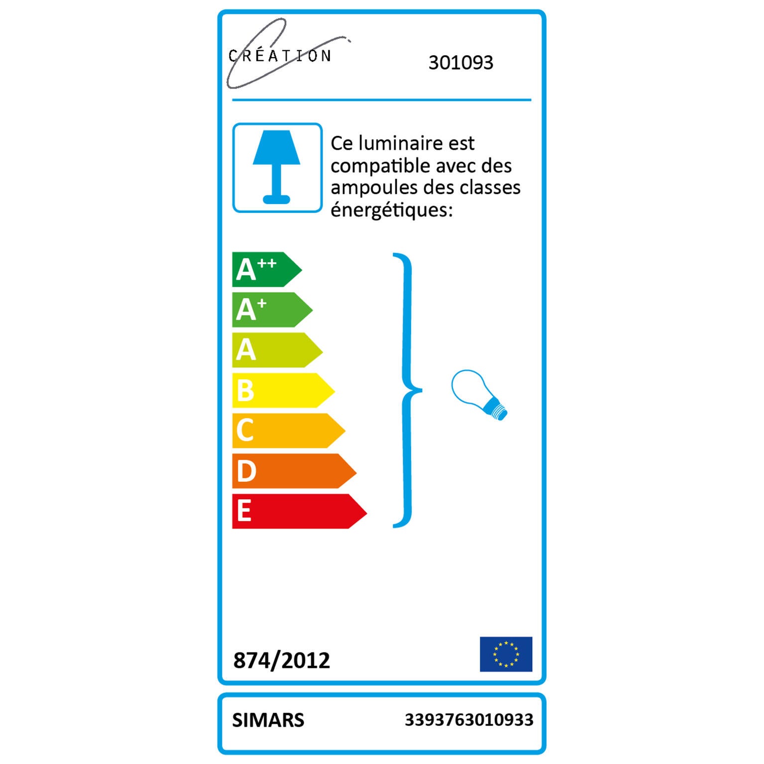 Suspension Simars acier, blanc, Diam.30 cm, E27 - 3